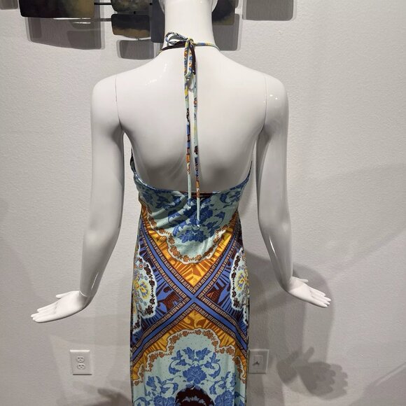 SKY Halter Top Maxi Dress, Slinky Fit Brightly Printed Summer Dress Size Small - Picture 8 of 14